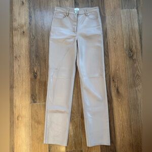 Aritzia- Wilfred Beige Leather Trousers